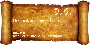 Domonkos Imogén névjegykártya